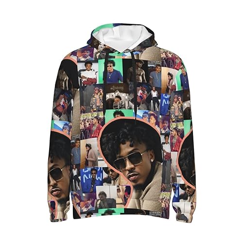 COIRBLISS August Alsina Hoodie Men Pocket Sweatshirt Hooded Pullover Long Sleeve Shirt Fashion Warm Sweater Top