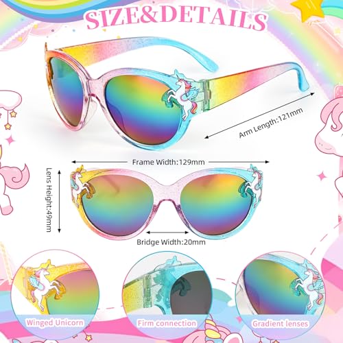 Image of 3 Pairs Kids Sunglasses Girls,UV Protection Sunglasses Toddler Eyewear for Party Favors Beach Glasses Age 3-12