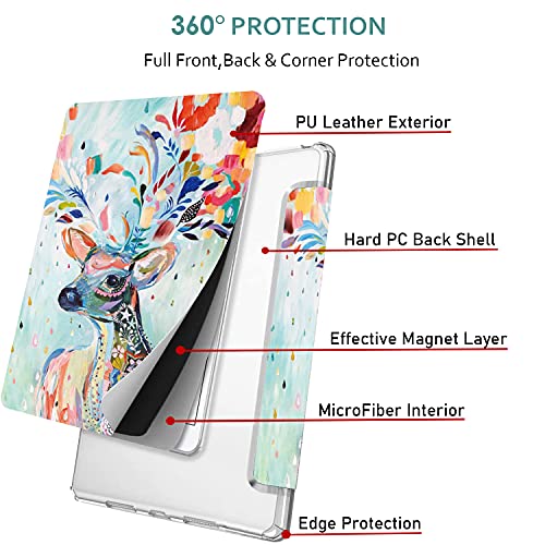 Image of DuraSafe Cases for iPad PRO 12.9 3 [ 3rd Generation 2018 ] A1876 A2014 A1895 MTHN2HN /A MTHU2HN /A MTEL2HN /A MTEM2HN /A Trifold Printed PC Lightweight Protective Clear Back Cover - Deer Print