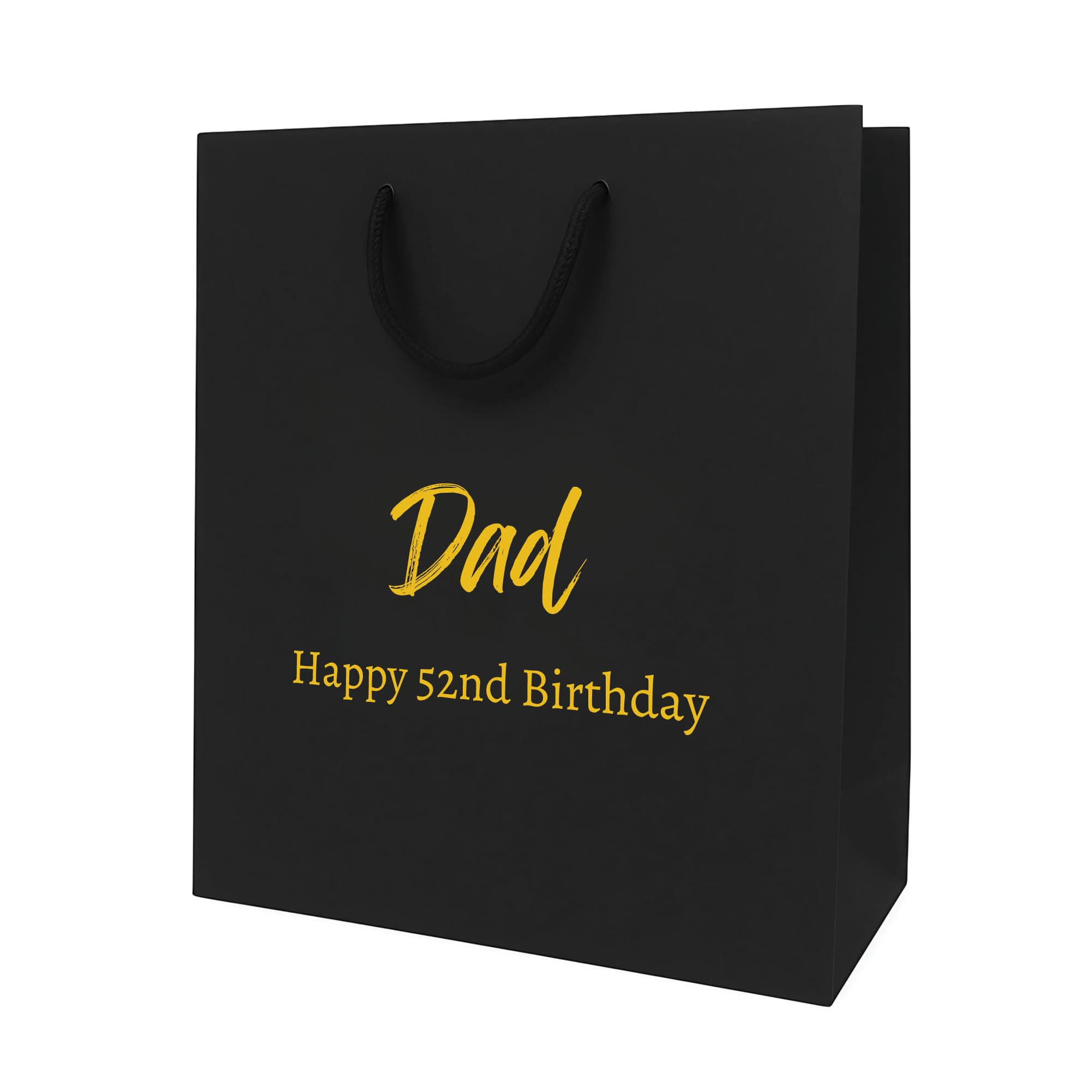 COOKIES AND KOALAS Personalised Birthday Gift Bag – Luxury Black Foil Printed Gift Bag – Small 20×24×10 cm – Custom Gold or Silver Foil Name – Reusable Birthday Gift Packaging for Him, Her or Kids
