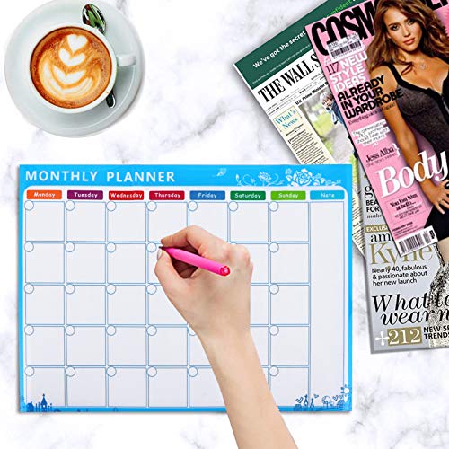 STOBOK Calendário de Geladeira Magnético Apagamento Seco Mensal Calendário de Geladeira Quadro Branc