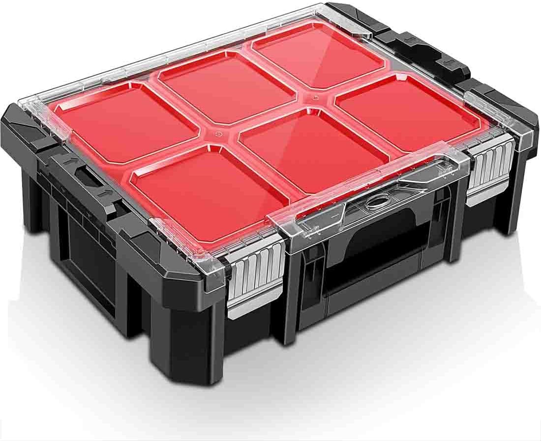 Anyyion Tool Storage Organizer with Double Drawers, Heavy Duty Latches, Stackable