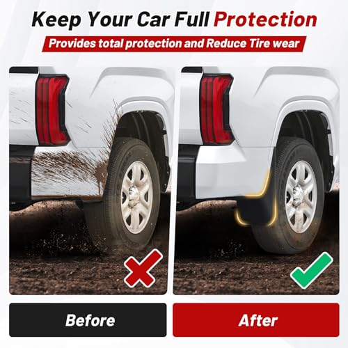 Image of Sunsdrew Mud Flaps for 2022-2026 Toyota Tundra Accessories - No Drilling Required Improved Wider Splash Guards - 4PCS Front & Rear Mud Guards(Not fits SR Models)