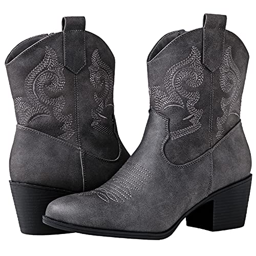 Globalwin Womens Mid-Calf Western Cowboy Boot, 19Yy16 Grey, Size 11 (Gw-W19Yy16-Grey-Sz-11) #TOP2