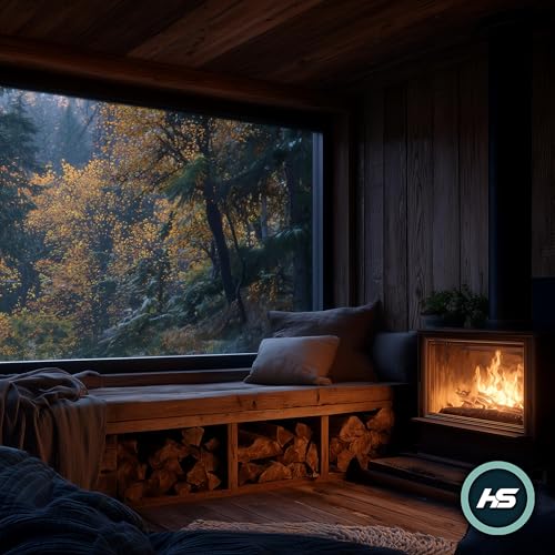 Early Autumn Cozy Cabin | Fireplace Sounds & Woodsy Ambience