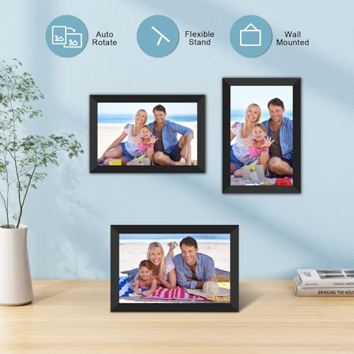 FRAMEO cyfrowa ramka na zdjęcia FRAMEO WLAN 32 GB, cyfrowa ramka na zdjęcia 10,1 cala 1280 x 800 IPS ekran dotykowy Smart Cloud ramka na zdjęcia z automatycznym obrotem, natychmiastowe udostępnianie