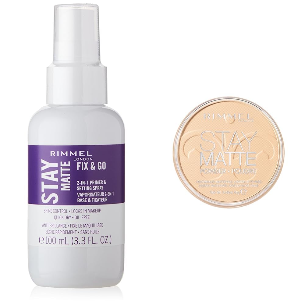 London Stay Matte Fix & Go Primer & Setting Spray with Pressed Powder for Shine Control