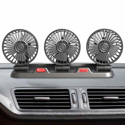 Ventilatore per da da auto a tre teste per veicoli 2 velocità silenzioso per camion da da auto SUV da crociera