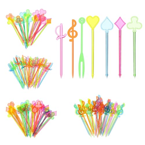 200Pcs Food Picks, Cute Fruit Toothpicks, Bento Lunch Accessories Colorful, Cocktail Picks, Food Pick For Kids