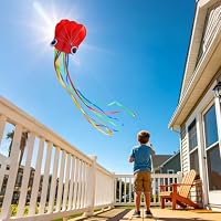 HONBO Kinder Drachen Große Delta Kites für Kinder und Erwachsene für Beach Trip Outdoor Games,Perfekt für Anfänger,String Line Inklusive Spielzeuge einfach zu fliegen Kites mit farbigen Farben Tail – Ansicht 5