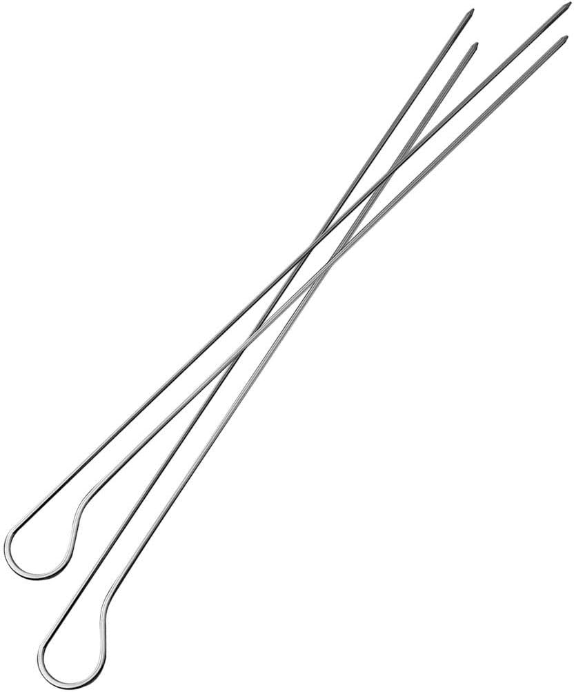 Santos stainless steel double skewers 8 pieces, kebab skewers, shrimp skewers, stainless steel skewers, metal skewers.