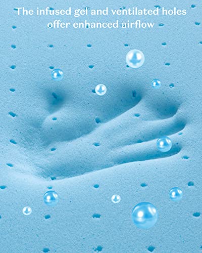 Bedstory Memory Foam Mattress Topper Full - 4 Inch Gel Infused Bed Toppers - High Density Foam & Premium Soft Cover, Certipur-Us Certified #TOP5