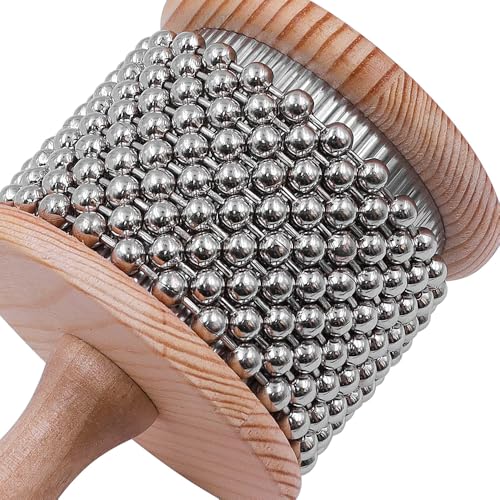 CENPEK Wooden Cabasa Percussion Musical Instrument with Metal Beaded Chain - Image 4