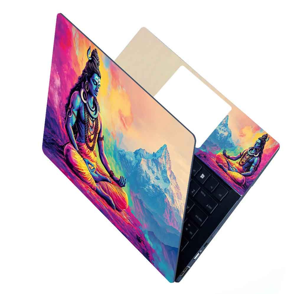 Image of Full Laptop Skin Stickers HD Quality Sticker for Laptops Upto 15.6 inch (Dustproof|Waterproof|Scratchproof|Reusable) - BE MT Shiva FL