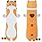 SNOWOLF Cute Long Cat Plush Body Pillow, Kawaii Cat Plushie Toys Cuddle Cartoon Stuffed Animals Soft Kitten Throw Pillow Doll Gift for Kids Girls Boys (27.5, Orange)