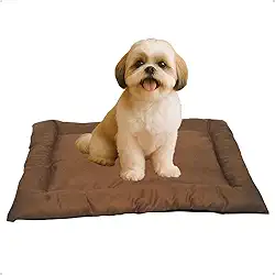 Cama Caminha Colchonete Marrom Médio 80x60cm para Cachorro e Gato de Suede Lavável Almofada Pet Macia Confortável