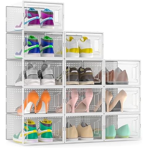 Secret Space 12 Pack Shoe Storage Boxes Cover