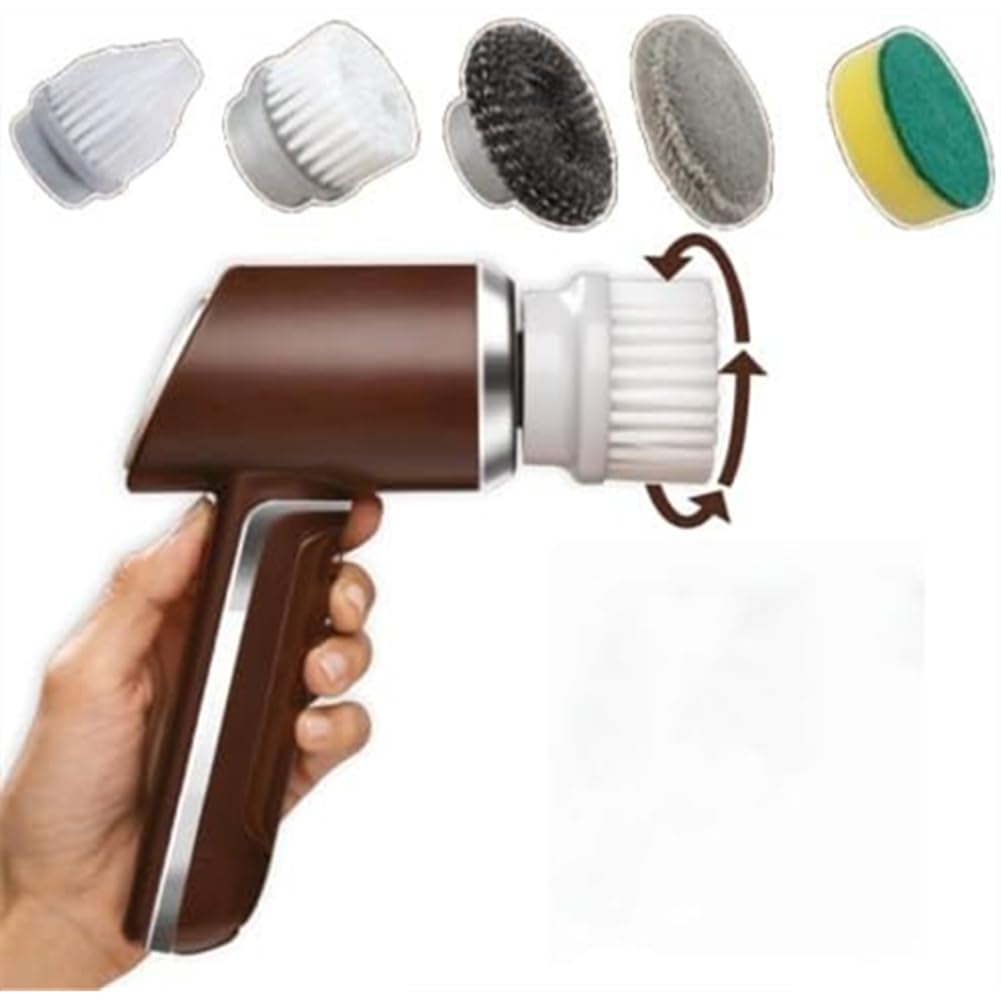 UDSKNV[KSL Scrubber-Electric Cleaning Brush Kit with 5 Attachments, for Bathroom,Tiles Kitchen Scrubbing& Polishing