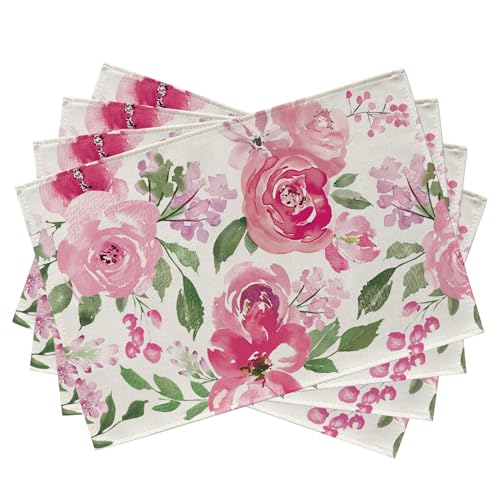 Seliem Spring Summer Watercolor Flower Placemats Set of 4 by Seliem - Used condition - US$6.98