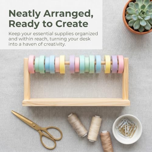 Image of jojofuny Wooden Ribbon Organizer Single Tier Rack Storage Holder (Pack of 2)