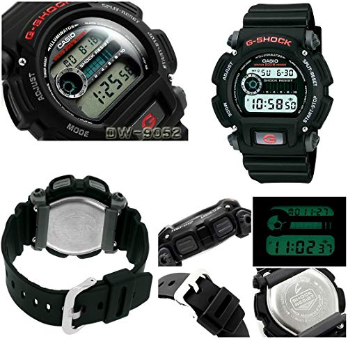 入学祝 就職祝い 公務員 警察官 自衛隊 G-SHOCK Basic 20気圧防水 プラ&ナイロンベルトウォッチ メンズ向（DW-9052-1B DW-9052V-1） (DW9052-1V（ブラック）)