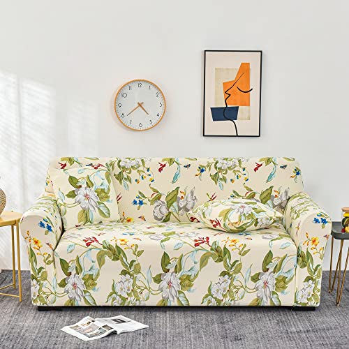 Highdi 3D Copridivano di Lavanda Stampa, Copridivano Elasticizzato 1/2/3/4 Posti, Universale Fodere Copridivani, Copridivani con Braccioli, Antiscivolo Sofa Protettore (La Farfalla,1 posti