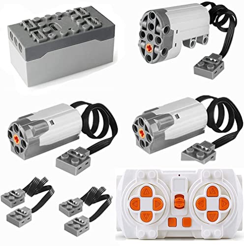 Niiz 7 Pieces Speed Power Functions Motor App Remote Control Programming Diy Creative Building Block Set, Science And Technology (2 M-Motor, Servo Motor) Power Functions Kit Compatible With Lego #TOP28