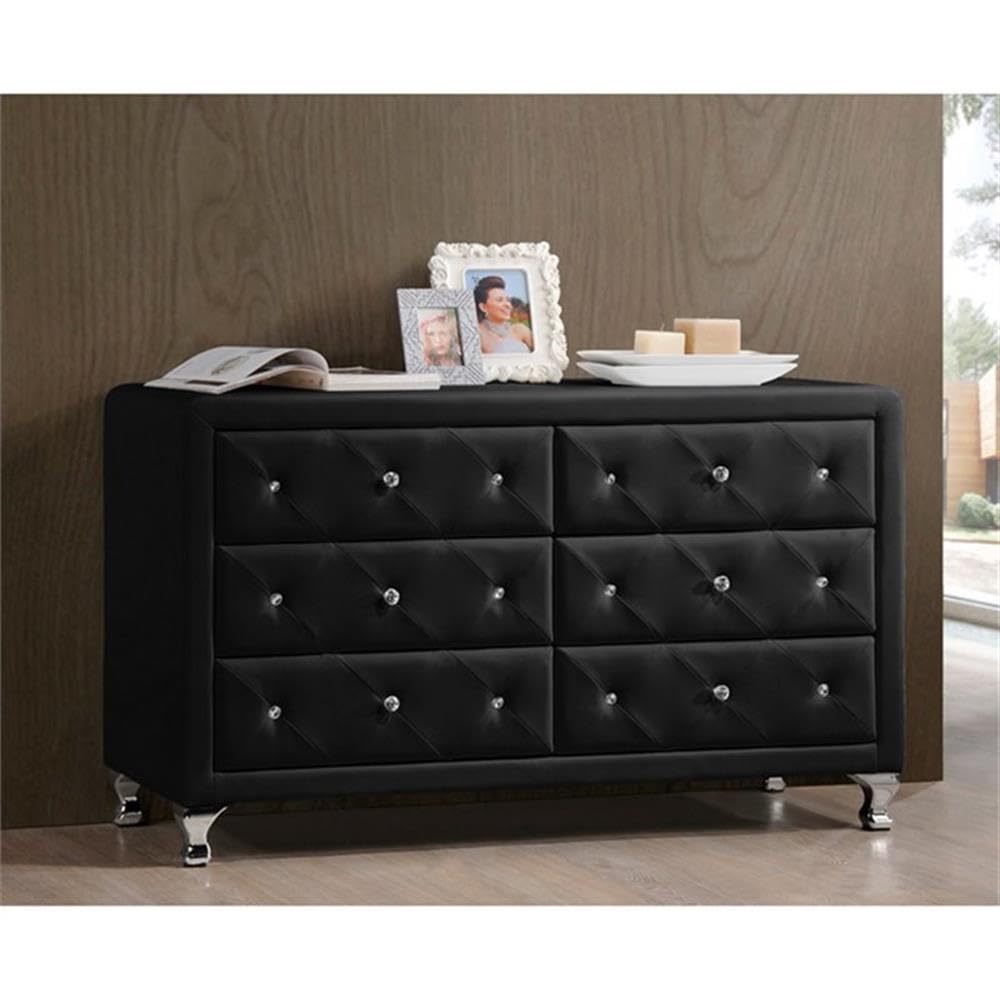 Amazon.com: Baxton Studio Luminescence Wood Contemporary Upholstered Dresser,  Black : Everything Else