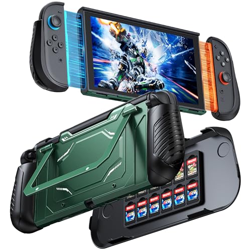 Coque Nintendo Switch 2 rigide transparente avec grip Joy-Con 2 et porte-cartes de jeu