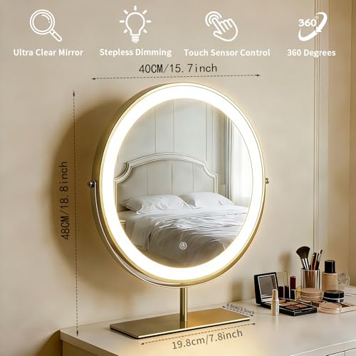 Espejo para Maquillaje Redondo con Luz LED y Soporte miniatura 2