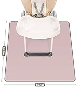 Vista 3 de Blissful Diary - Alfombrilla para debajo de la silla alta, 50.4 x 50.4 pulgadas, lavable, antideslizante, protectora contra salpicaduras, rosa claro