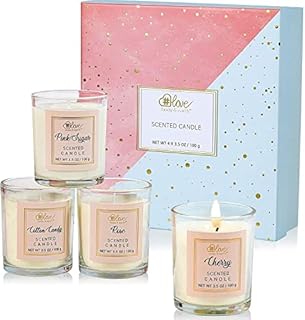 Scented Candles Gift Set-4 Pack Candles Gifts for Women, Long Lasting Candles for Home Scented Bath Yoga, 100% Natural Soy Candles, Gift for Mothers Day Birthday Anniversary Christmas