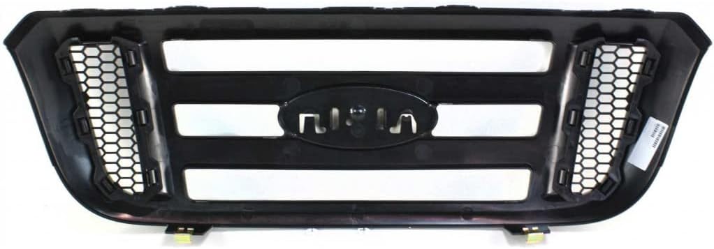 For Ford Ranger Grille Assembly 2006 07 08 09 10 2011 | Textured Dark Gray Shell and Insert | w/Black Inner Grille | XL/XLT Model | 6L5Z8200BAC
