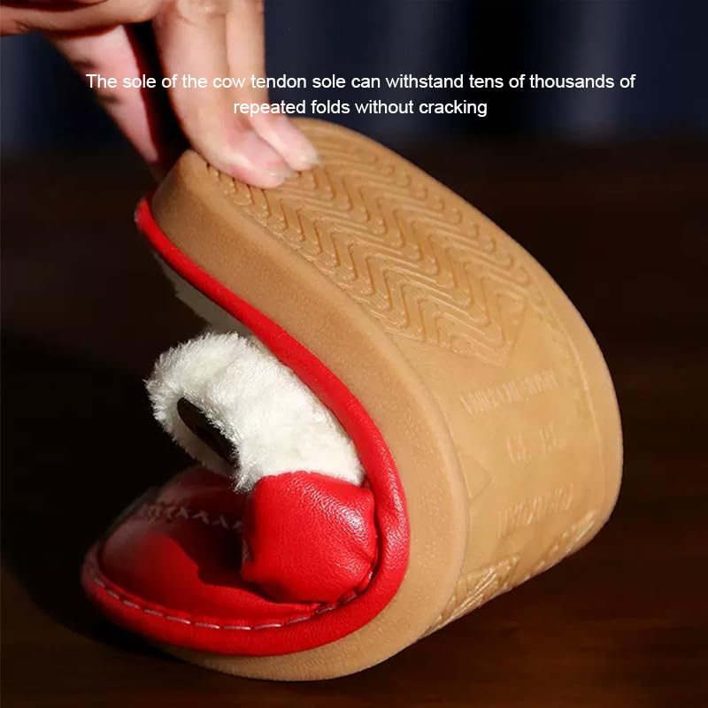 BEdaW Prufole di Cotone Termico PU, Scarpe da Casa da Uomo Non Slittanti Interni