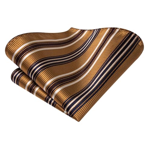 Image of Hi-Tie 70 inches Ties for Men Silk Extra Long Necktie and Pocket Square Cufflinks Set Men Big and Tall Tie Business