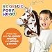 HollyHOME Stick Horse Plush Handcrafted Hobby Horse on a Stick with Wood Wheels Real Pony Neighing and Galloping Sounds for Kids Toddlers Appaloosa 36 Inches (AA Batteries Required)