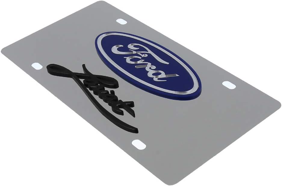 Eurosport Daytona- Compatible with -, Ford Lariat Logo, Stainless Steel License Plate