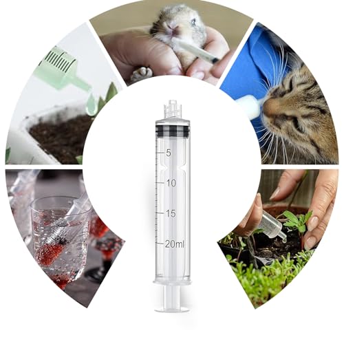 20mL Luer Lock Syringe (No Needle) - Sterile, Individually Wrapped - Pack of 50, Accurate Liquid Measurement, Leak-Proof Design - Thumbnail 7