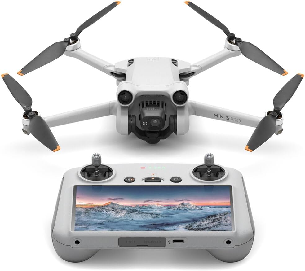 DJI Mini 3 Pro Drone with DJI RC Remote - Quadcopter UAV - Lightweight and Foldable with 4K Video, 48MP Photo, 34-min Flight Time, Obstacle Sensing, + 64GB Card + BackPack + Landing Pad + More
