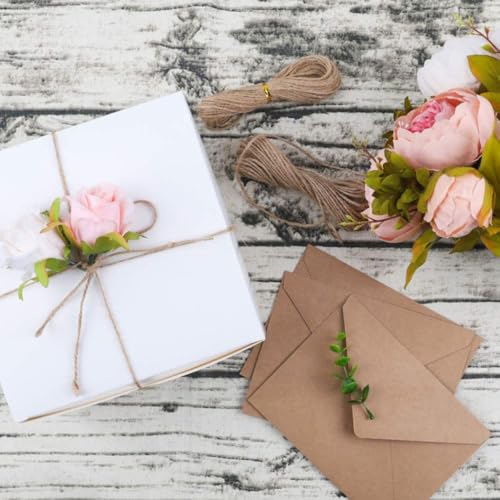 Boîtes blanches et corde en papier lot de 12 boîtes rigides pour éviter les cadeaux écrasés