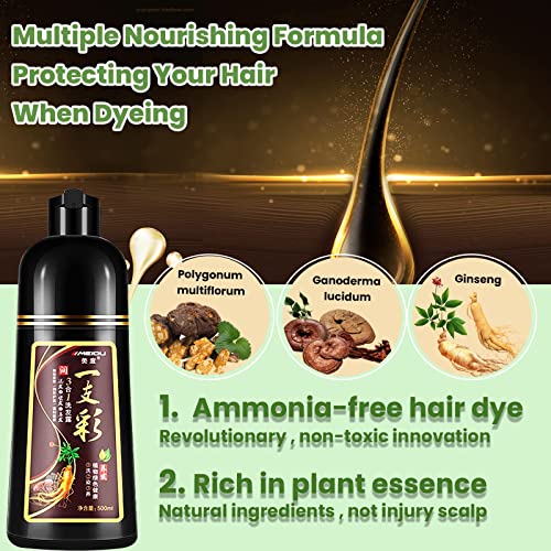Fondiia Herbal Hair Dye Shampoo 3 In 1 Coffee Ammonia-Free Brilliant Color Oil-Rich Semi-Permanent Hair Dye,Colors Hair In Minutes-Long Lasting-100% Coffee Hair Coverage(35.2 Fl Oz,2 Pack) #TOP2