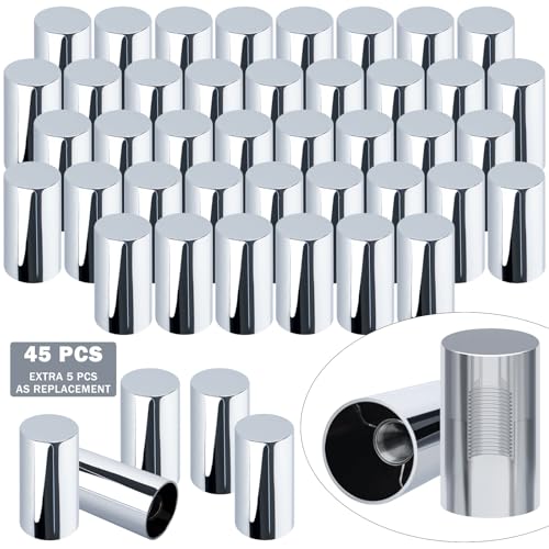 CheeMuii 45 Pcs Lug Nut Covers Kit 33mm Chrome Caps for Trucks