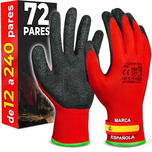 Guantes resistentes a la abrasión con látex talla 9-L para protección industrial de manos