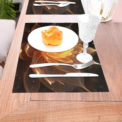 Set de table en PVC orange pour décoration de table de mariage