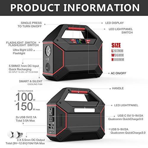 Batterie au lithium de secours TIM-LI 100W station portable camping