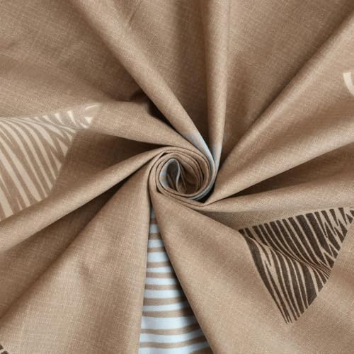 Image of Jashan Super Soft Glace Cotton Fabric 300 TC All Around Elastic Fitted Elegent Design Queen Size Double Bedsheet with 2 Pillow Covers Fits Upto Mattress of 10 Inche,Size-72 x 78 x 10 Inche-Brown