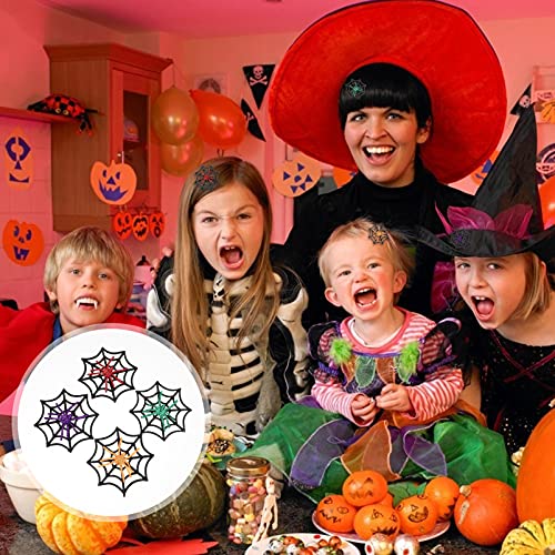 Lurrose 8Pcs Halloween Hair Clips Glitter Spider Web Hair Barrettes Gothic Punk Rock Hairpins Novelty Hair Accessory For Women Girls Halloween Party Favors Supplies #TOP5