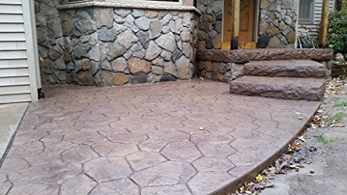 New Random Stone Concrete Stamp Set By Walttools | Decorative Stone Tile, Rotational Pattern, Sturdy Polyurethane Texturing Mats, Realistic Detail (8 Piece) #TOP5