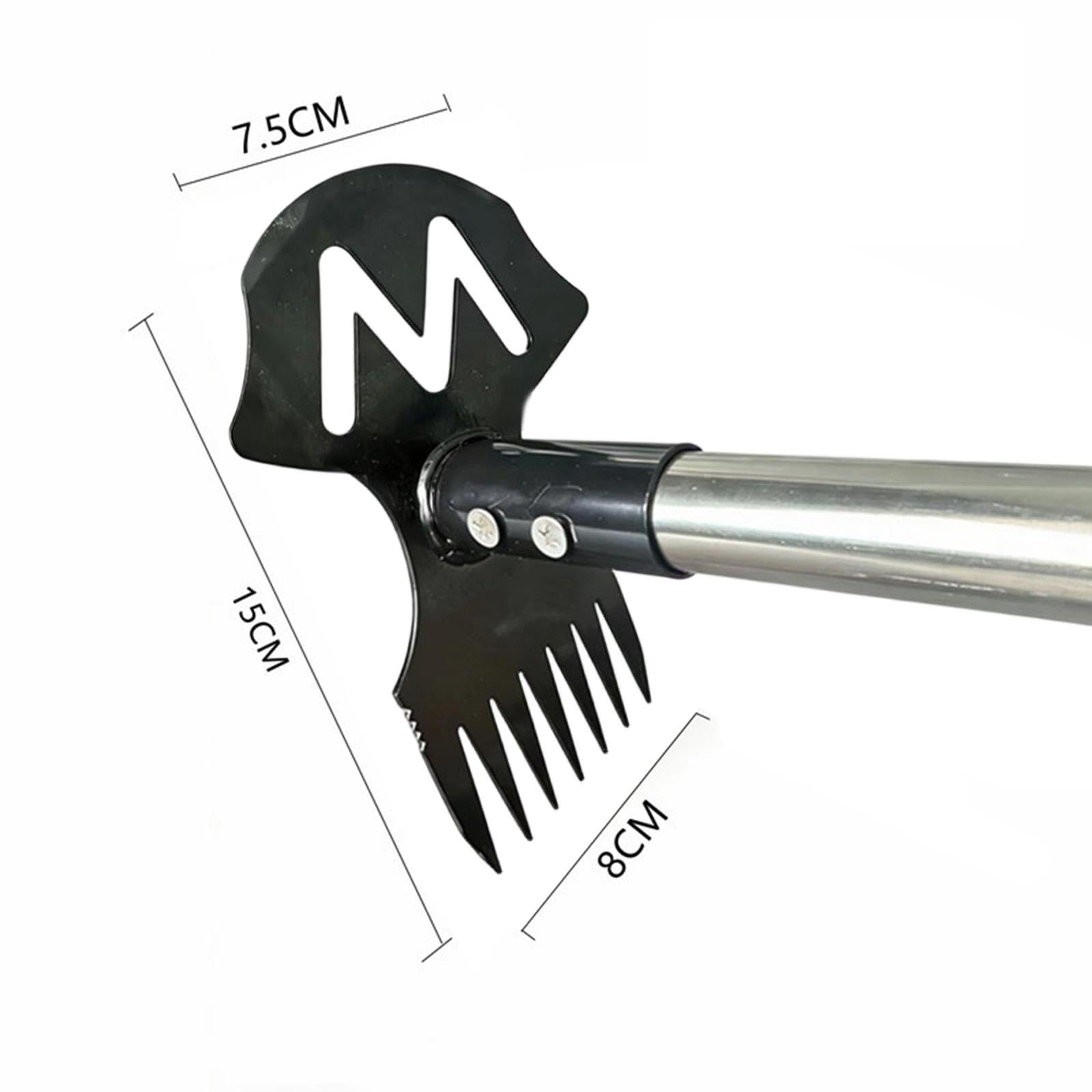 Zappa Estirpatore Diserbo Rastrello Manuale Acciaio Inox Doppia Funzione per Sarchiatura E Dissodamento Terreno Adatta a Prato Giardino Orto Fattoria, 7 Denti