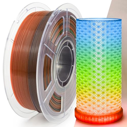 IEMAI Transparent PETG Filament 1.75mm 1kg, Crystal Clear Rainbow 3D Printer Filament Up to 600mm/s Printing, Fast Color Change for Lampshade, Creative DIY & Home Decor